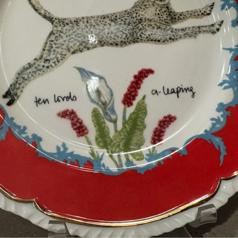 Lou Rota‎ 12 days of Christmas Plate ( ten Lords Leaping)